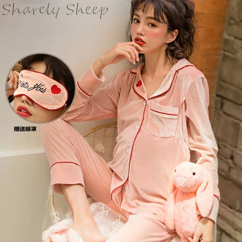 

Pregnancy Velvet Nursing Sleepwear Maternity Cotton Breastfeeding Pajamas Nightwear Pregnant Women Breast feeding Clothes