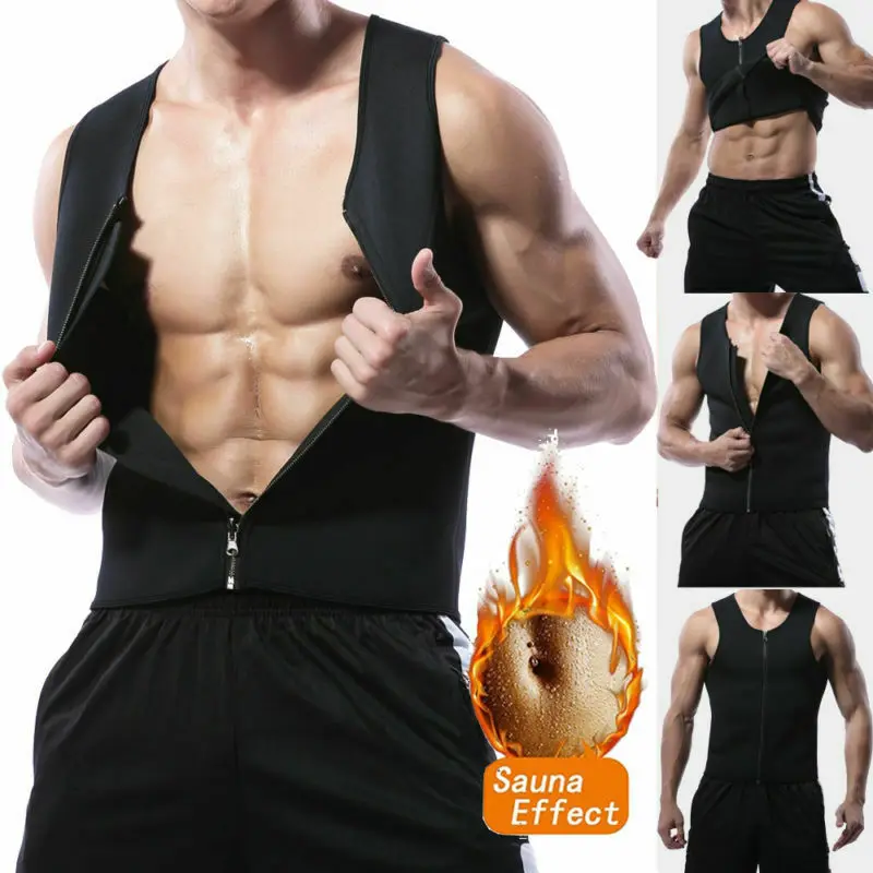 

Summer Men Waist Bodybuilding Tank Top 2019 Newest Fashion Workout Vest Gym Fit Neoprene Sweat Bodybuilding Tank Tops
