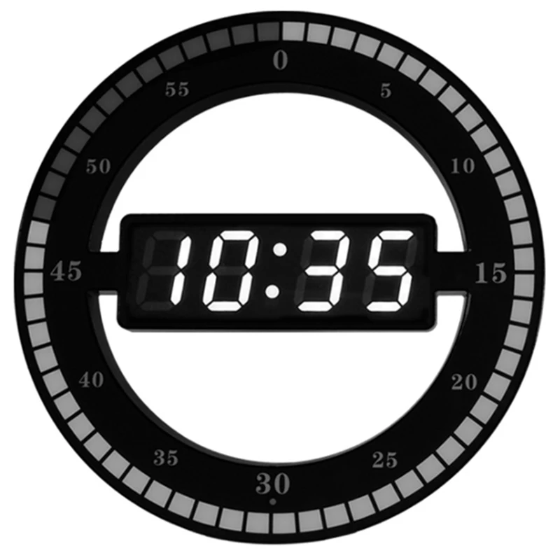 

Circular Photoreceptive LED Digital Wall Clock Modern Design Dual-Use Dimming Digital Clocks for Home Decoration EU PLUG