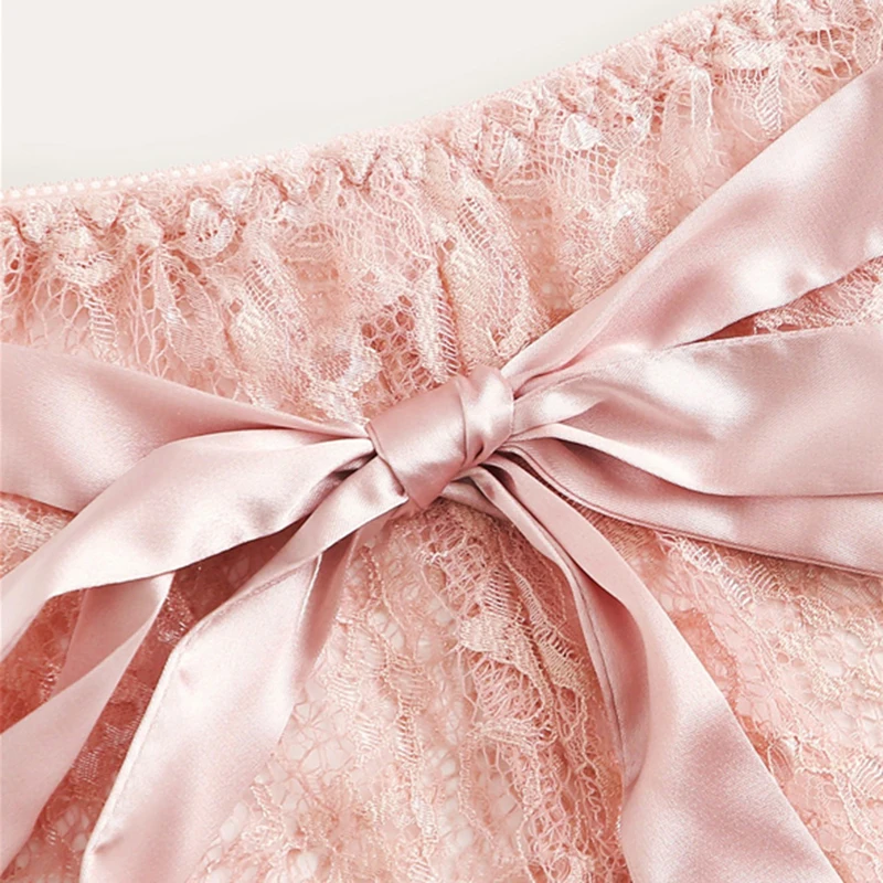 Koop Kant Dunne Beha Set Geschulpte Floral Lace Lingerie Set Vrouwen Pyjama Set Bourgondië Bralettes En Slips Nachtkleding Sexy Nachtjapon