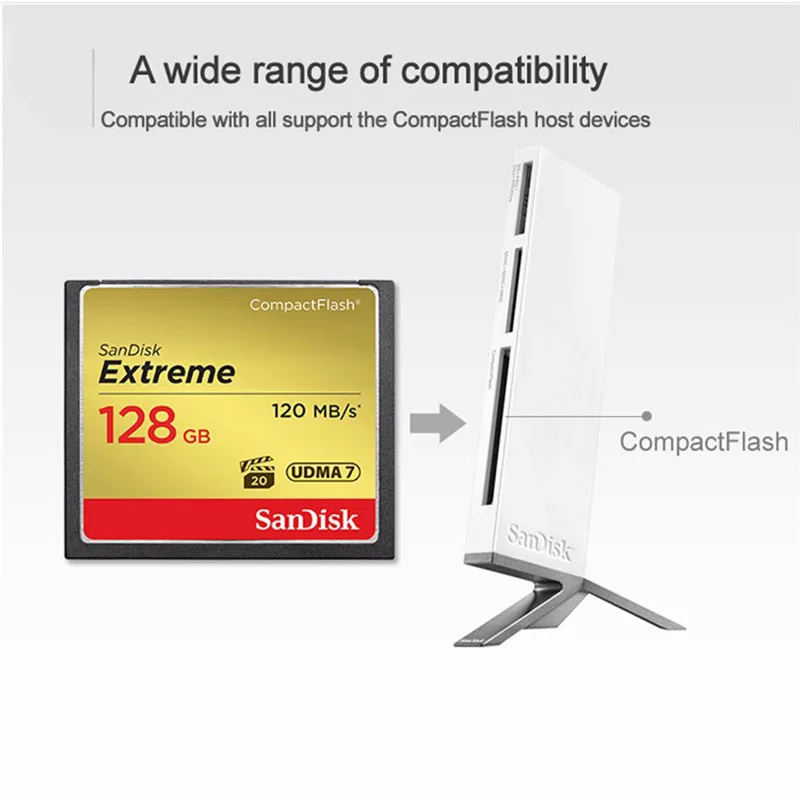 Карта памяти sandissandisk Extreme Compact Flash 32 64 128 ГБ 120MBS CF карта 128 ГБ 32 ГБ 64 ГБ флеш-карта памяти Carte Memoire для камеры