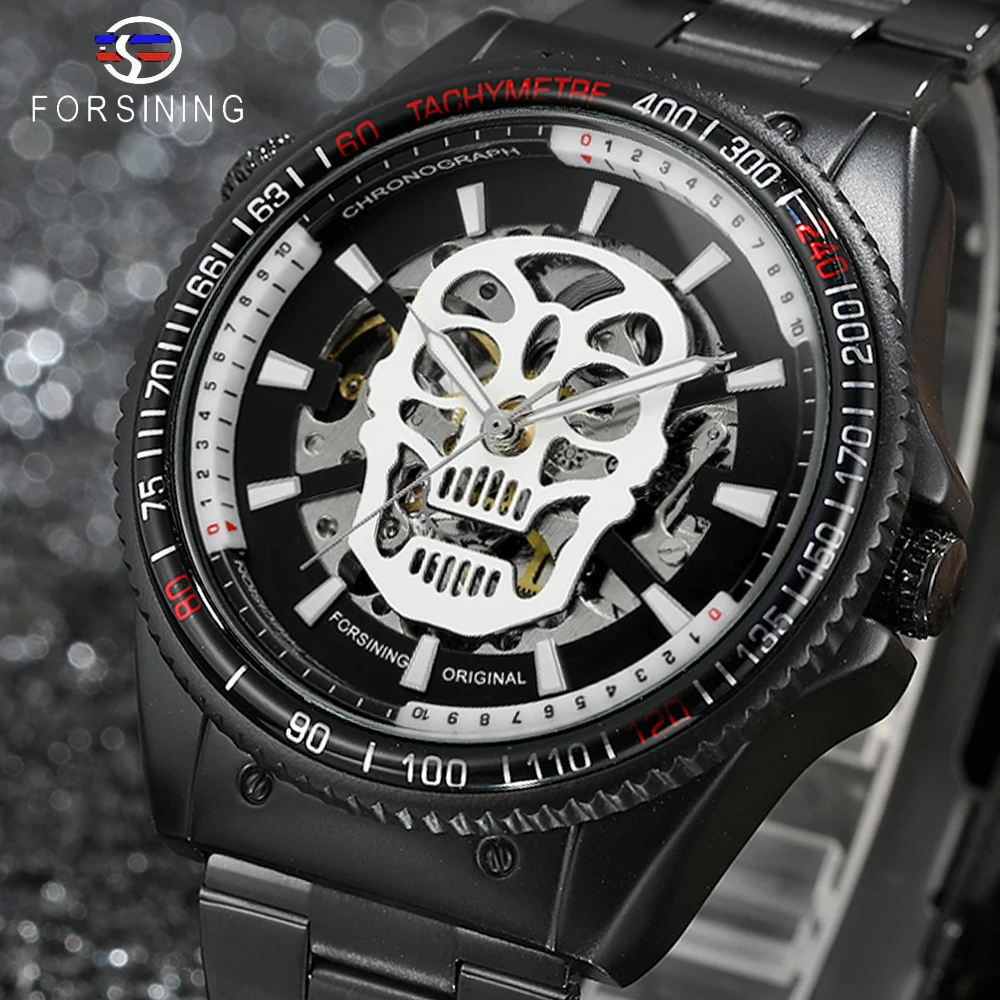 Часы наручные Winner Мужские механические модные автоматические черные