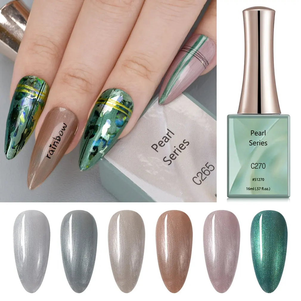 Canni New 16ml UV Nail Gel Polish Pearl Series C265-C270 Semi Permanent NailArt Manicure Soakoff Varnish Glitter Enamel Lacquer 2