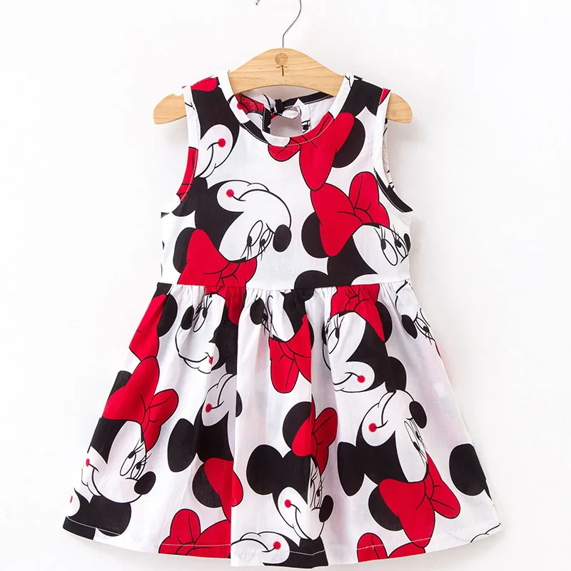 

Summer Girl Dress Children Cotton Sleeveless Dresses Minnie Print Kids Dress for Girls Fashion Girls Clothing