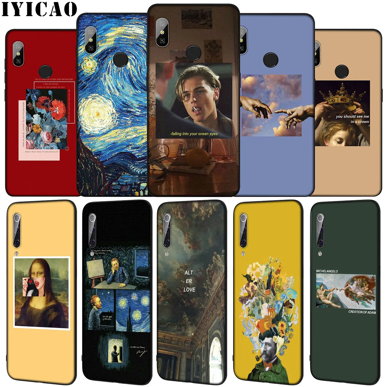 Мягкий чехол с художественной эстетикой Ван Гога Мона Лизы для Xiaomi Mi 10 9 9T A3 Pro 8 SE A2