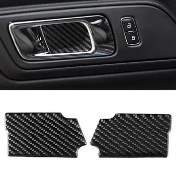 

Hot Sell High Quality Brand New 2pcs Carbon Fiber Interior Door Handle Bowl Cover Trim Fit for Ford Mustang 2015 2016 2017