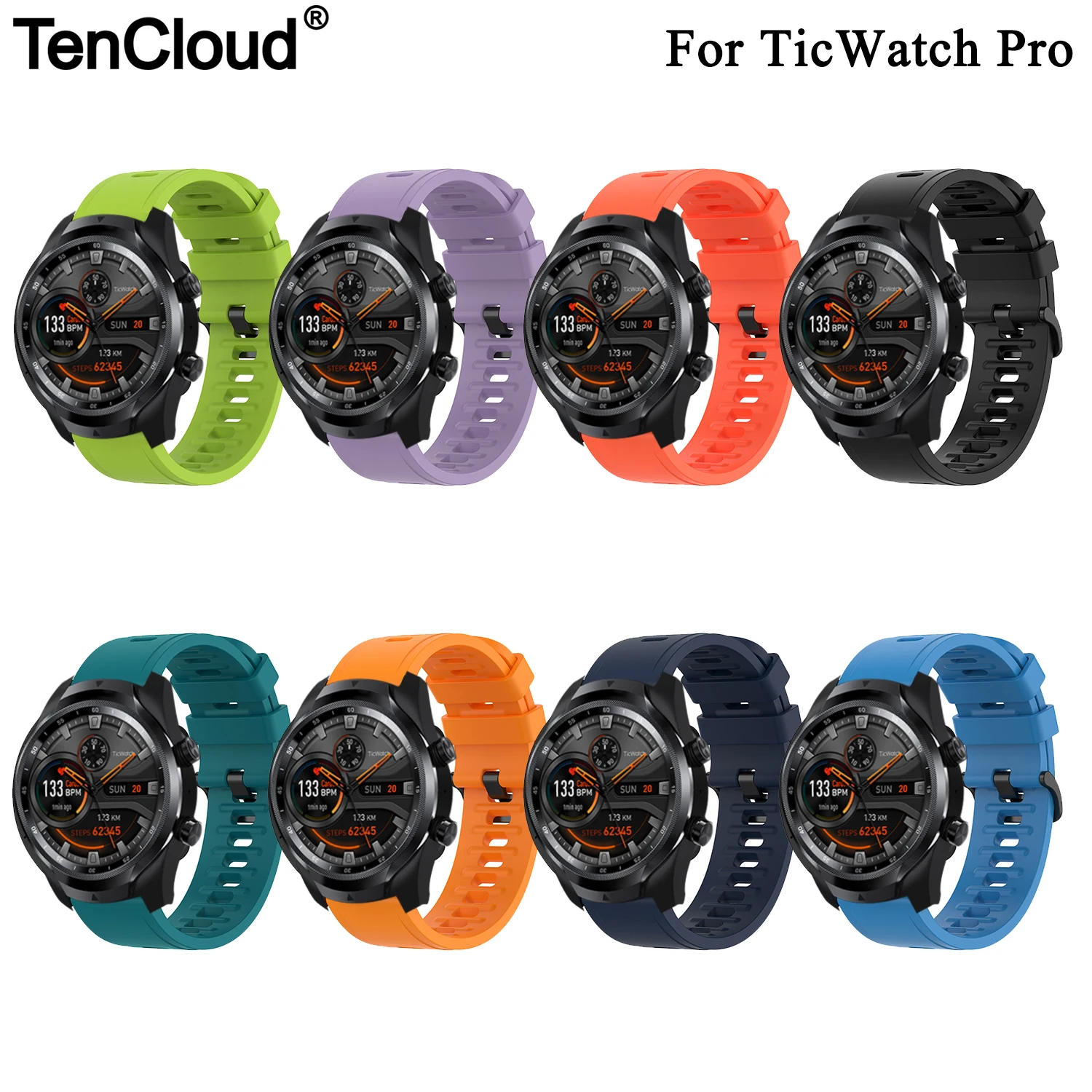 Ремешок силиконовый для Ticwatch Pro 3 Ultra GPS 4G/LTE GTX E2 S2 | Электроника