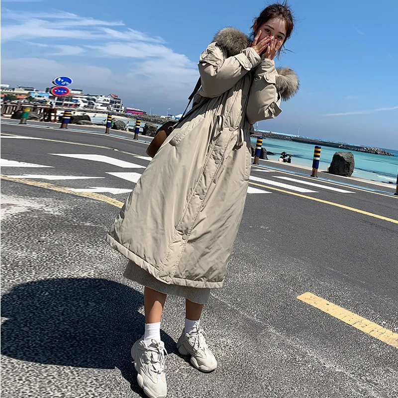 Winter Jacket Women Coat Female Overknee Keep Warm Cotton-padded Clothes Loose Coat Manteau Femme Hiver Bayan Mont Warm Parka