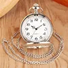 2016 New Arrival Hollow Silver Pendant Fob Pocket Watch With Necklace Chain For Men Women Free Drop Shipping ► Photo 3/6