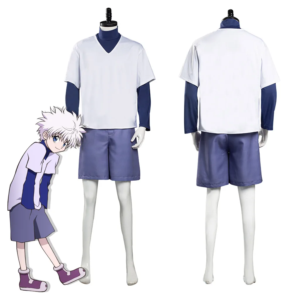 Костюм для косплея Hunter X Killua Zoldyck топ и шорты карнавальный костюм на Хэллоуин |