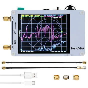 

Nano VNA Vector Network Analyzer Pressing Screen 50KHz-900MHz Digital Shortwave MF HF VHF UHF Antenna Analyzer with RF Cable