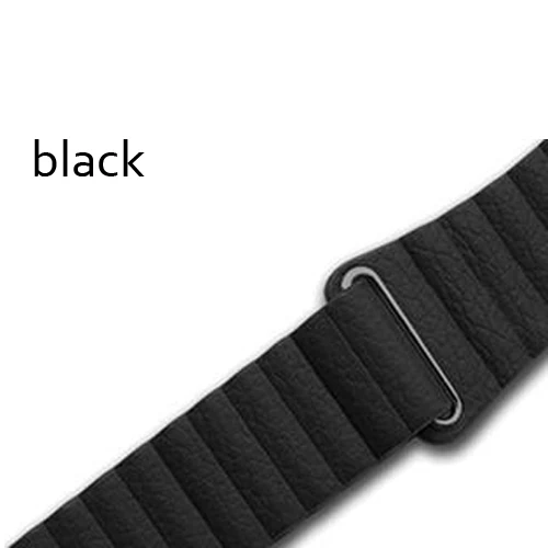 black Кожаный ремешок-петля для apple watch series 5 4 band correa apple watch 44 мм 40 мм 42 мм 38 мм iwatch 5 4 3 2 1 браслет pulseira - Цвет ремешка: black