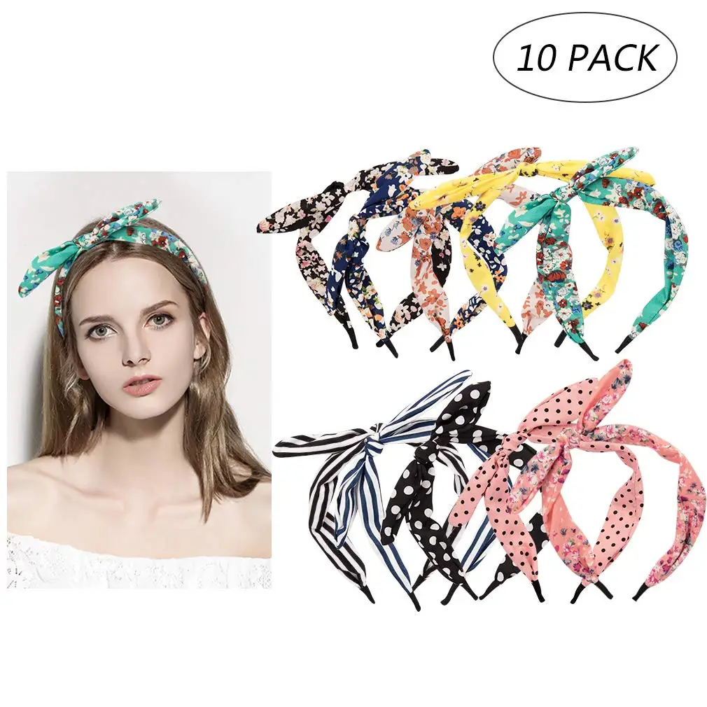 10 шт лента для волос разноцветный галстук-бабочка Цветочная повязка на голову
