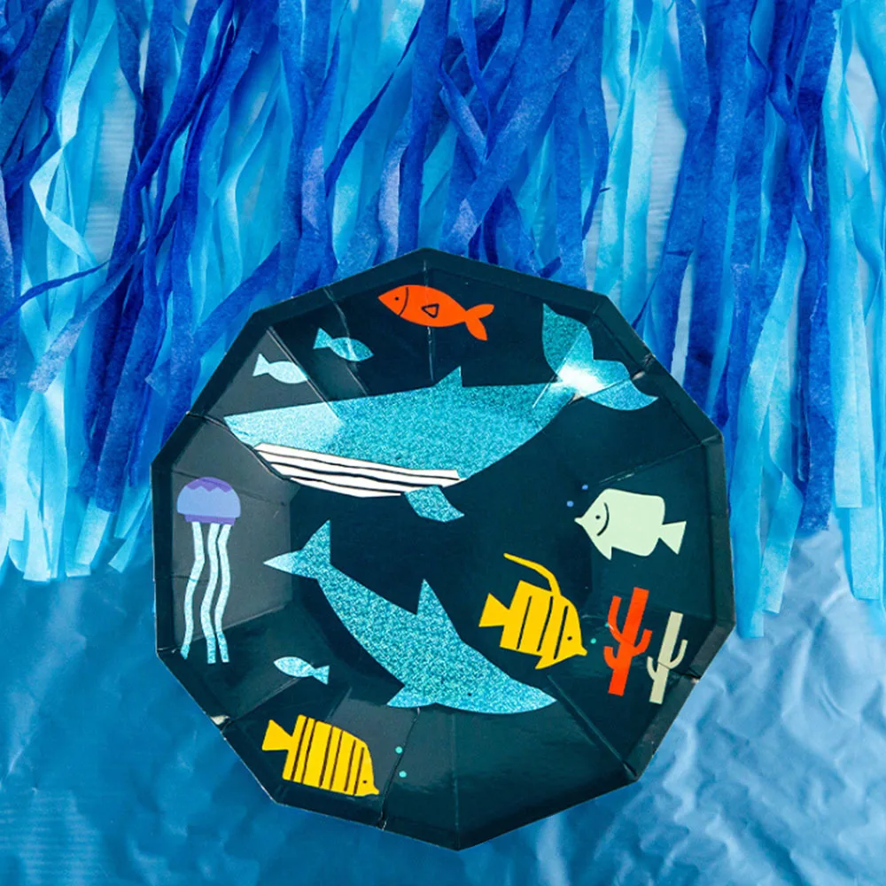 

8pcs/set Creative Disposable Paper Plate for Birthday Party Outdoor BBQ Tableware Decor Safety Disposable Paper Dishes Plates