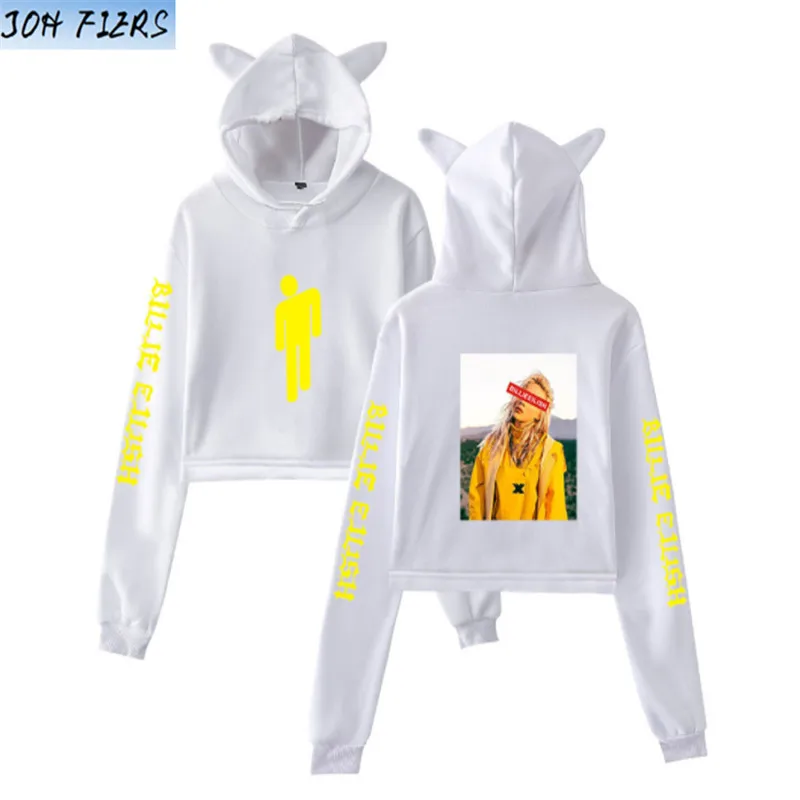 Harajuku Толстовка Billie Eilish, женские толстовки, белая одежда, пуловер, толстовки для девочек-подростков, осенняя теплая уличная одежда - Цвет: white1