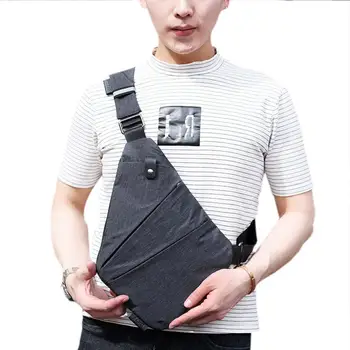 

PinShang Men Sling Casual Bag Messenger Anti Theft Oblique Cross Bag Chest Bag Pack Single Shoulder Pack with Magnetic Buckle