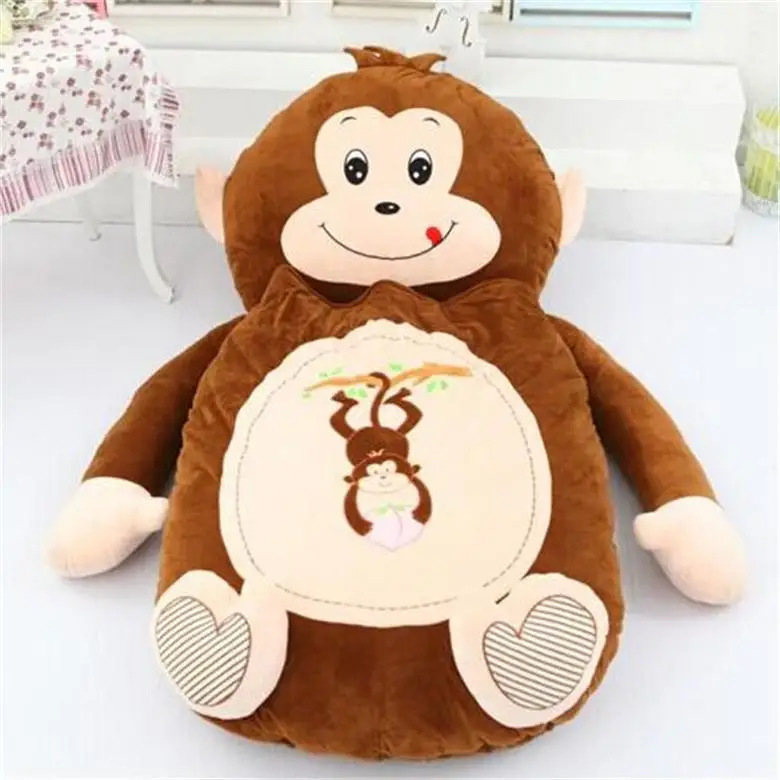 [Забавный] Очень милый спальный мешок с героями мультфильмов, мягкий коврик для кровати в виде лягушки, обезьяны, медведя, кошки, ковра, диван татами, плюшевая игрушка, детский подарок - Цвет: Monkey