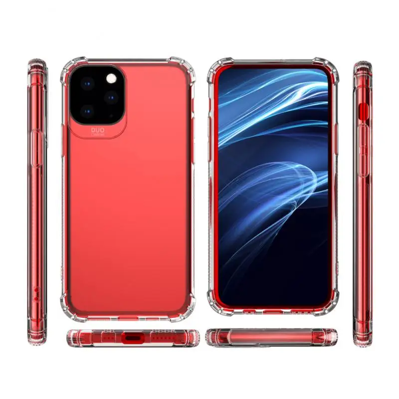 Прозрачный силиконовый чехол для iPhone 11 на iPhone 11 Pro Max, ультратонкий прозрачный мягкий ТПУ чехол для iPhone XI