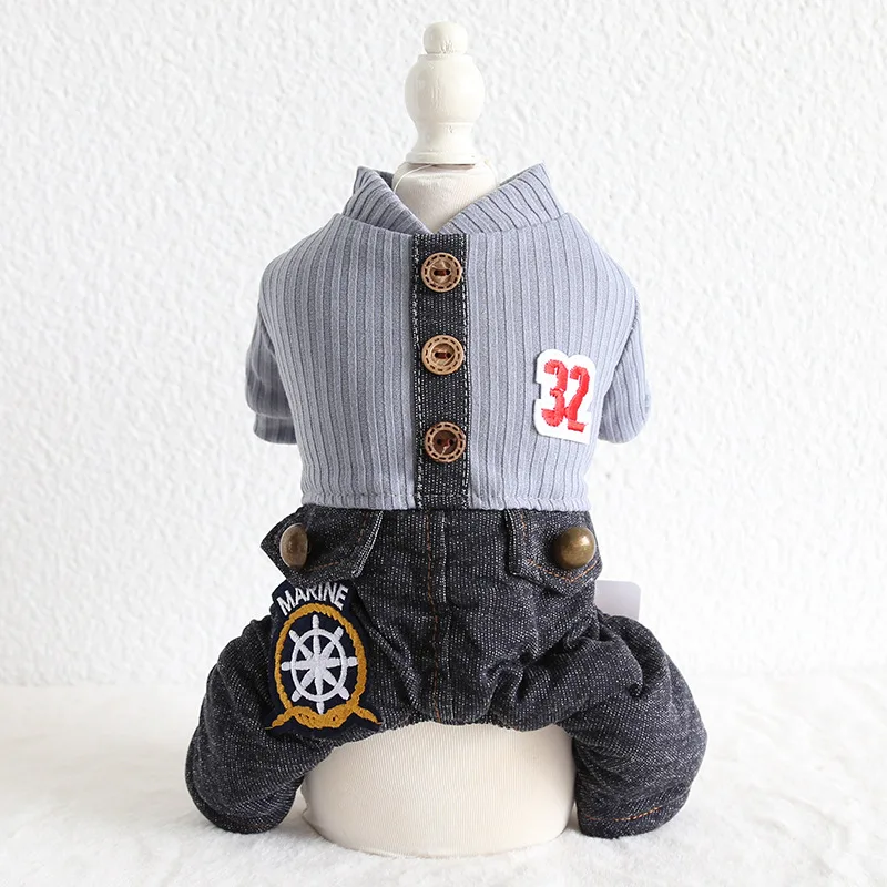 Kawaii зимняя одежда для собак четыре фута одежда для домашних животных Chiwawa jorkie Bomei платья в полоску
