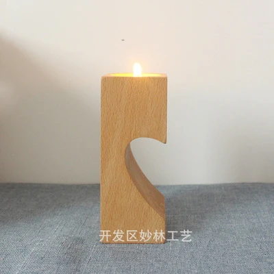 L Square Single В форме сердца твердый деревянный подсвечник Креативный Свадебный сцена украшения и украшения современный простой романтический подарок - Цвет: L Square Single