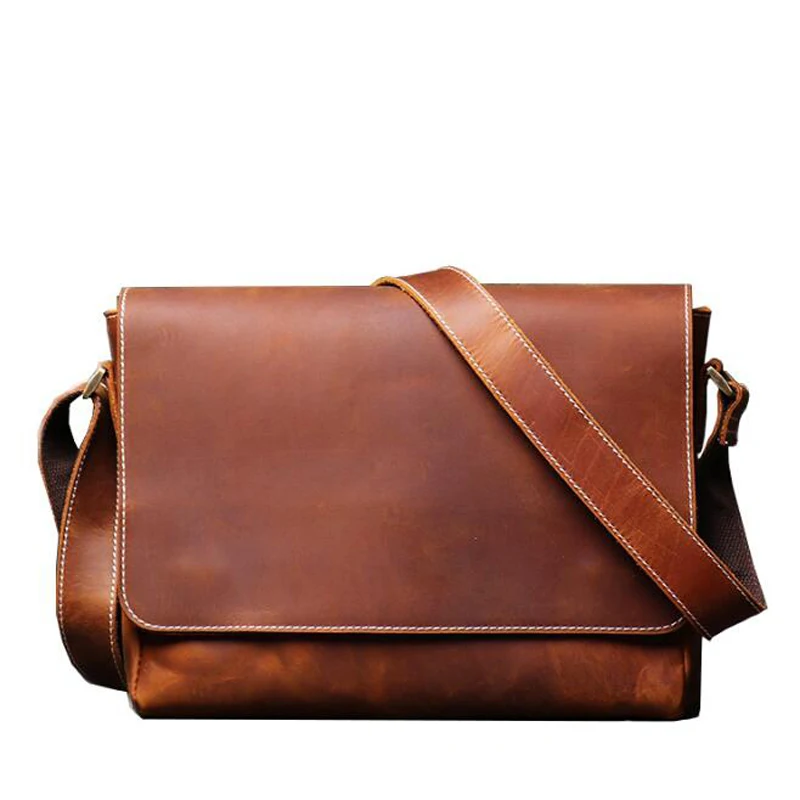 vintage brown Натуральная кожа, мужская деловая сумка, винтажные портфели, высокое качество, кожаная повседневная сумка, сумка-мессенджер, сумки на плечо для мужчин - Цвет: vintage brown