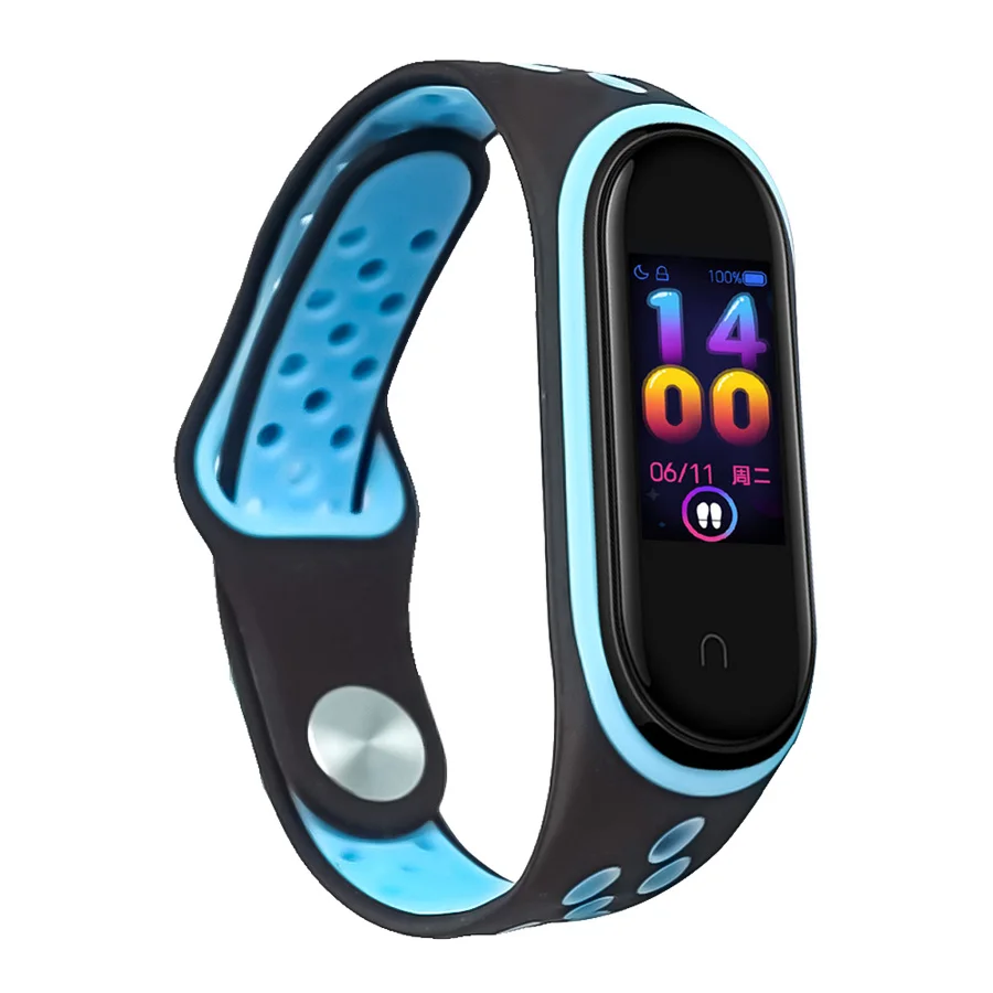 Для mi Band 3 4 ремешок на запястье для Xiaomi mi band 3 4 силиконовый mi band 3 4 аксессуары pulsera correa mi 4 двойной цветной ремешок