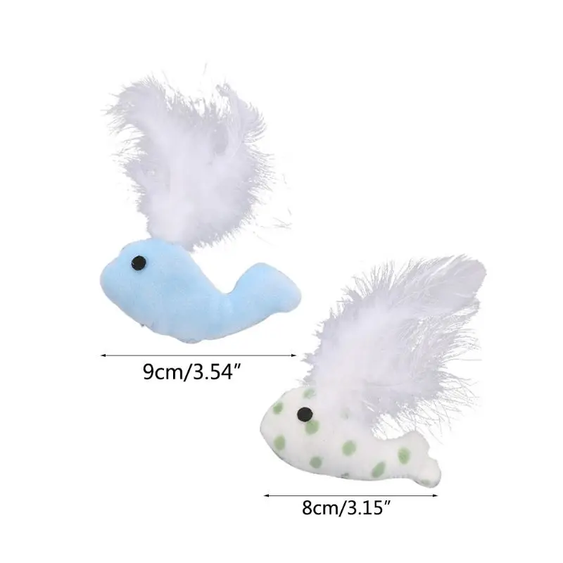 5 Pcs Soft Feather False Whale Funny Cat Toys Playing Pet Dog Cats Toy for Small Animals