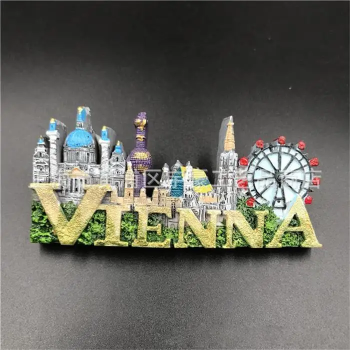 Прямая поставка 3d магнит-наклейка на холодильник креативный Дубай Версаль греческий Венский туристический сувенир холодильник стикер s украшение дома - Цвет: Austria Vienna