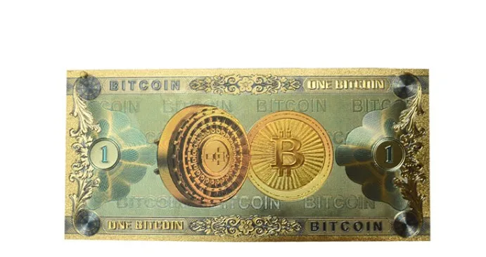 Bitcoin banknote Позолоченная монета Биткоин бит Litecoin пульсация поминовение металлическая монета прозрачная акриловая упаковочная монета - Color: Bitcoin banknote