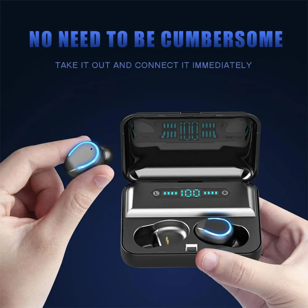 TWS 9D стерео Bluetooth наушники светодиодный дисплей гарнитуры сенсорные кнопки Беспроводные наушники BT5.0 наушники для Android iphone