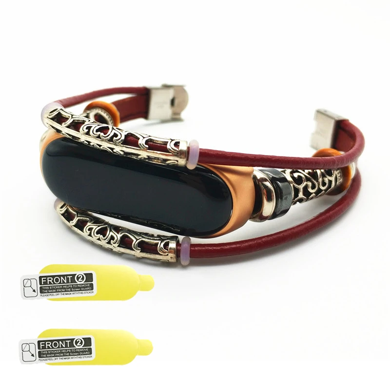 Новинка для Xiao mi band 4 ремешок на запястье Ретро Натуральная кожа Ремешок Смарт