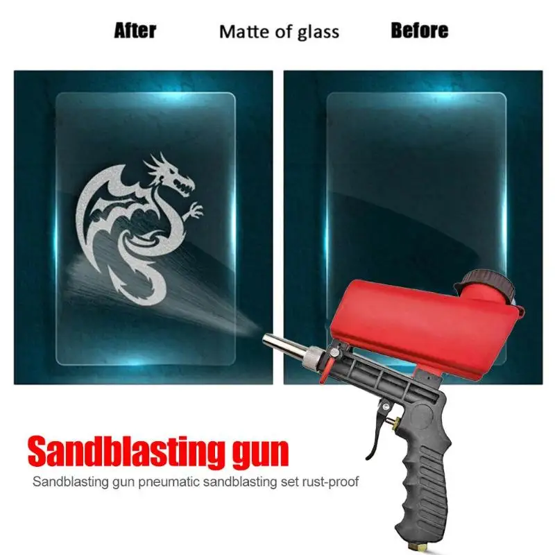 Comprar 90psi pistola de chorro de arena de gravedad portátil pistola de chorro de arena neumática de aluminio pistola de chorro de arena máquina de potencia de limpieza de arena