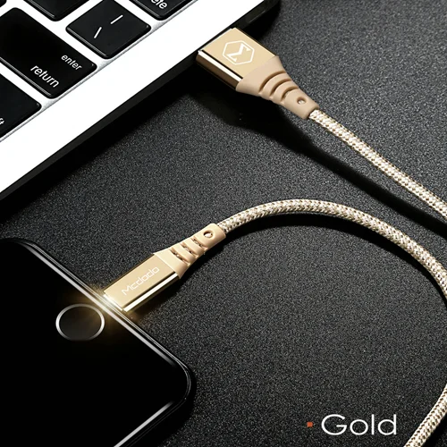 Золотой MCDODO USB кабель для iPhone XS MAX XR X 8 7 6 5 6s Plus Кабель для быстрой зарядки кабель для зарядки мобильного телефона USB кабель для передачи данных - Цвет: Золотой