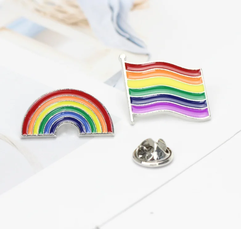 Радужные значки ЛГБТ значок креативный сердце палец флаг Радужный металлический значок гей-лесбиянок значок Прайд Нагрудный значок Швейные аксессуары