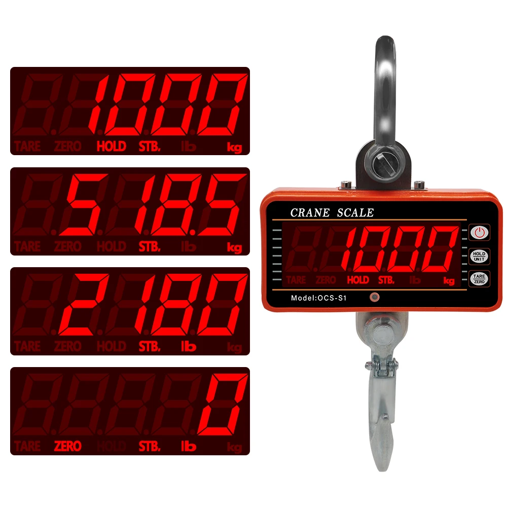 Description Picture 2 of item500kg/1000KG Crane Scale Digital Scales LCD High Accurate Weighing Industrial Heavy Duty Hook Hanging Scales Balance