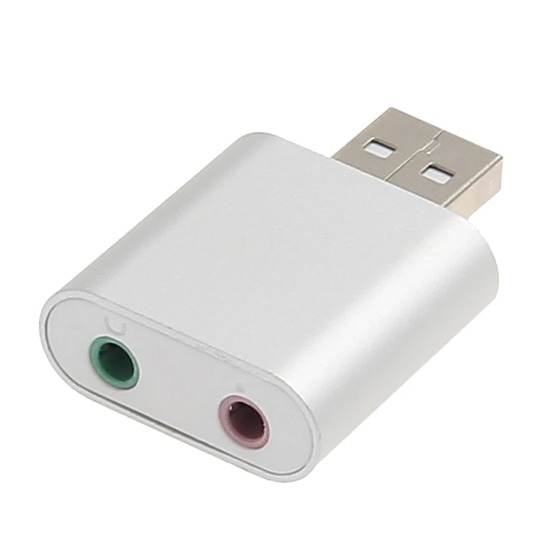 Алюминиевый USB внешний стерео звуковой адаптер для Windows и Mac. Подключи работай