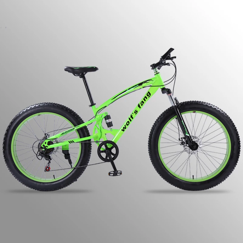 wolf's fang bicycle Mountain bike 7/21 speed 26*4.0 fat bikes road bike bmx Double disc brakes Bicycles Snow Bike Free shipping wolf's fang bicycle Mountain bike 7/21 speed 26*4.0 fat bikes road bike bmx Double disc brakes Bicycles Snow Bike Free shipping