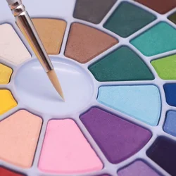 Small Snail Solid Powder Pigment 24/38 Color Solid Gouache Watercolor Painting Pigment for Beginners Portable Art Supplies