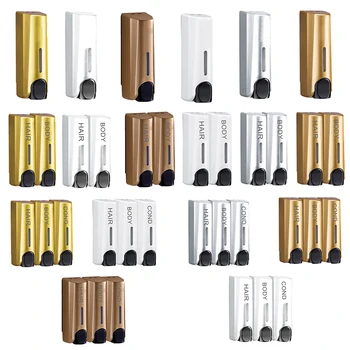 

New Single/Double/Three Bottle Wall Mounted Shampoo Soap Dispenser Bathroom Shower Manual Liquid Lotion Pump