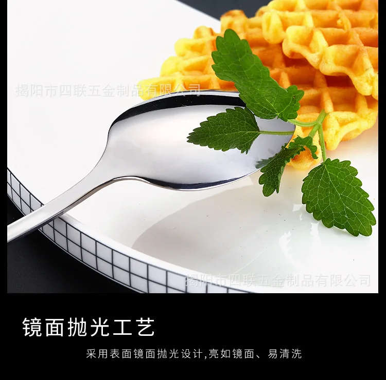 Cross Border 304 Stainless Steel Knife, Fork And Spoon Steak Knife And Fork Five Pieces Set Children Dessert Ladel Customizable