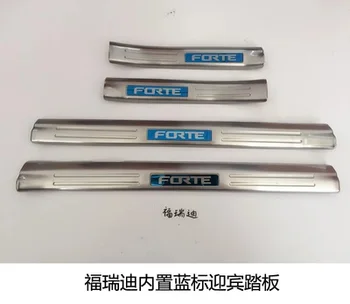 

For KIA Forte Welcome Pedal Scuff Plate Door Sill auto accessories Rear Bumper Protector Sill Trunk Tread Plate Trim