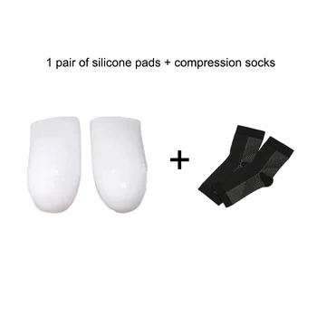 

1 pair of silicone pads + 1 compression socks