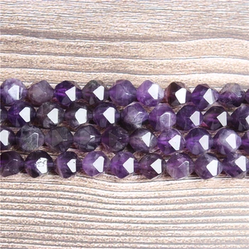 

Lanli 6/8/10/12mm naturally carves small flat amethyst loose beads for jewelry DIY stone bracelets and necklaces