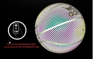 Удивительный голографический светящийся светоотражающий баскетбольный мяч 7 светоотражающий баскетбольный тренировочный смузи скользкий светящийся баскетбольный мяч