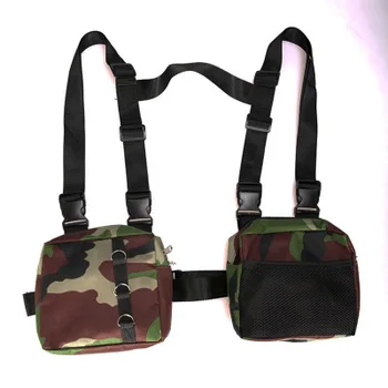 

2020 Unisex Chest Rig Bag Tactical Streetwear Chest Bag Functional Tooling Hip Hop Vest Bags Two Pockets Men Fanny Pack West