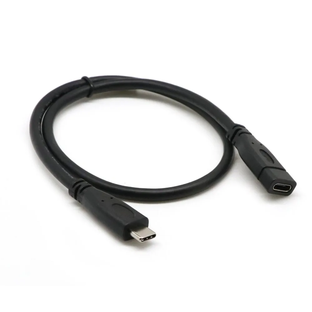 Высокое качество type C USB 3,1 Мужской к USB-C Женский удлинитель для передачи данных 0,3 м