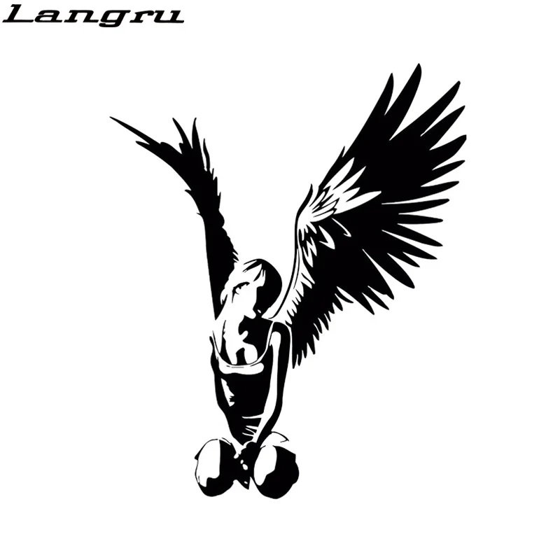 Langru 14 3*11 7 см красивый элегантный Ангел высокого качества виниловые наклейки