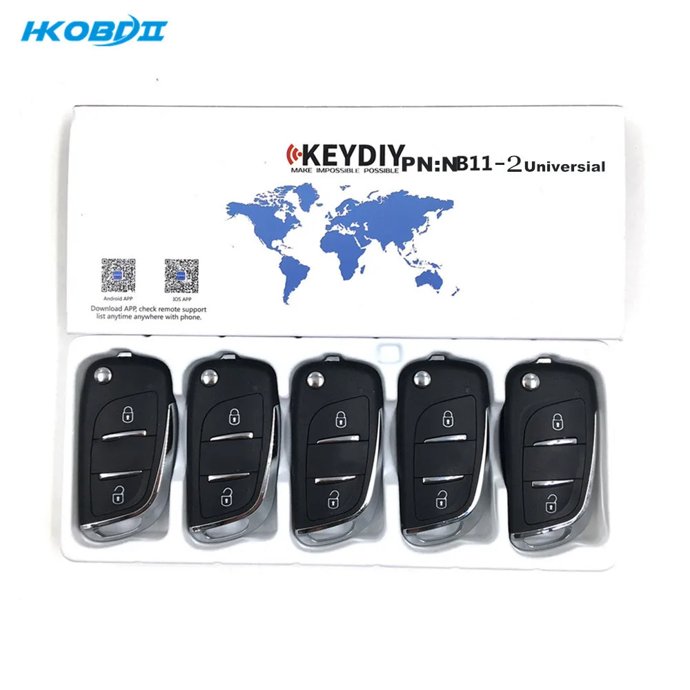 HKOBDII KEYDIY оригинальная модель KD NB11-2 2 кнопки с универсальным чипом дистанционный