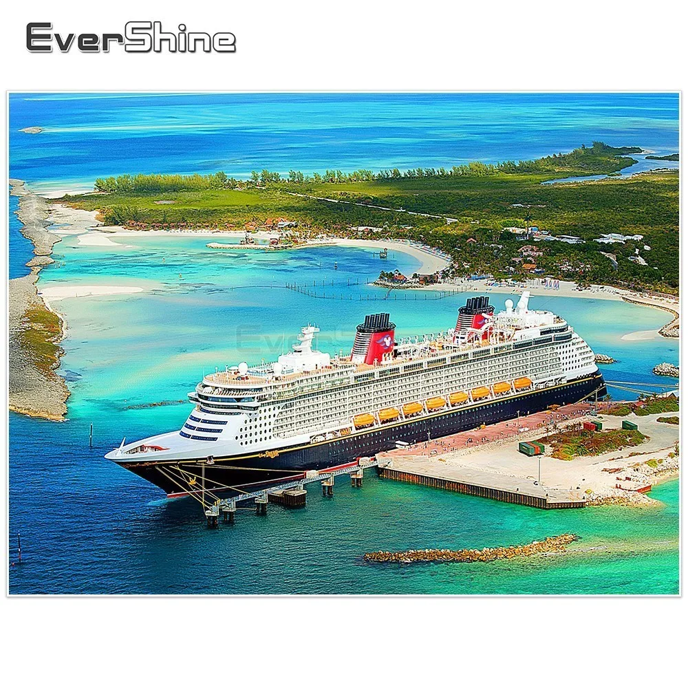 EverShine 5D поделки алмазов картина корабль Полный площадь Алмазная мозаика со