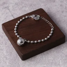 Han edition Модные производители s925 чистого серебра ювелирный колокол улыбающееся лицо круглый шарик женский денежный браслет